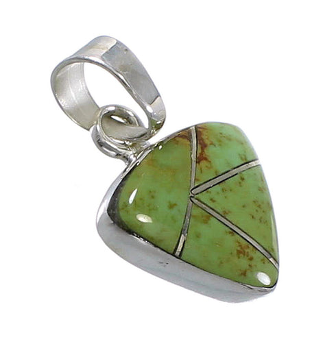 Authentic Sterling Silver Southwest Turquoise Inlay Pendant AX78750